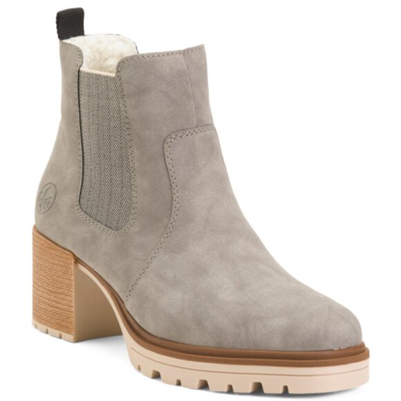 NEW RIEKER Heeled Comfort Booties grey for women 462mn - Picture 2 of 9